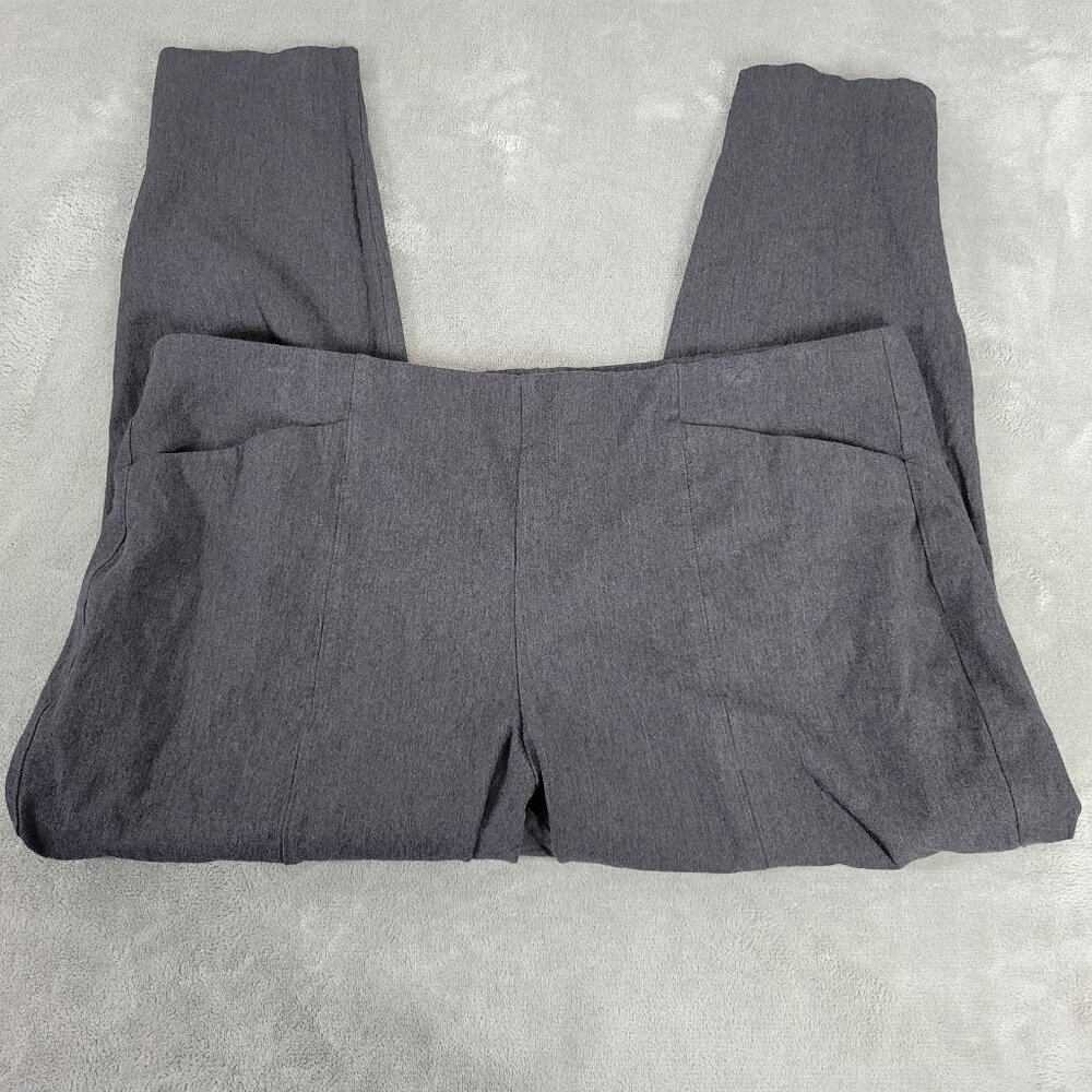 Old Navy Womens Pants 2X Plus Ankle Crop High Rise Gray Pull On Zip Hem GRA37E